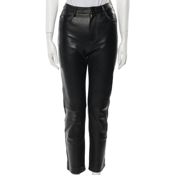 BOD & CHRISTENSEN leather pants Sz 10 ( 28W ) 2 textures HIGH END MADE IN INDIA - Picture 1 of 10
